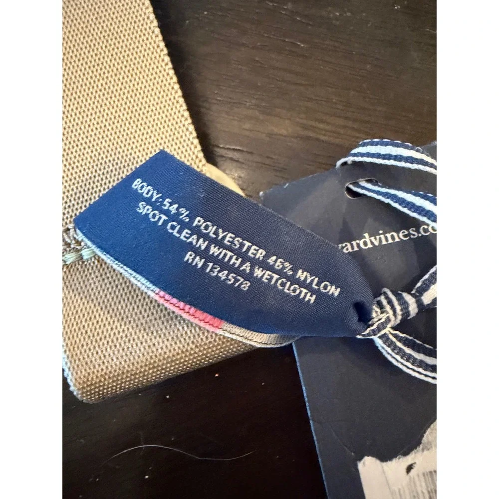 Vineyard Vines D-Ring Belt Men Medium Khaki NWT Logo Webbing
